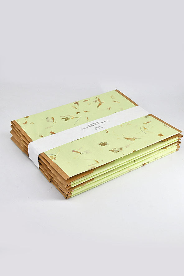 Corrugated Gift Boxes with Mixed Flowers & Grass Wrapper, Set of 4, 11x6.7