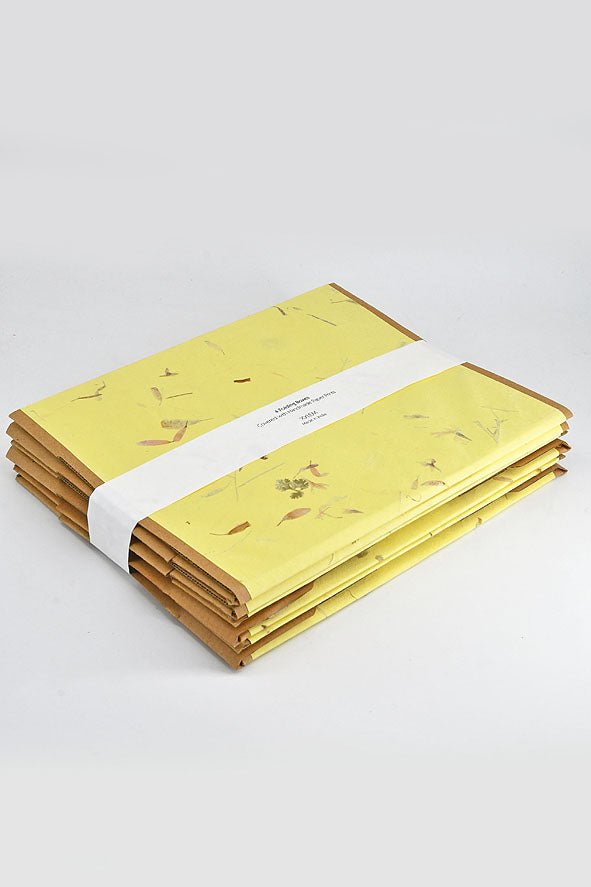 Corrugated Gift Boxes with Mixed Flowers & Grass Wrapper, Set of 4, 11x6.7