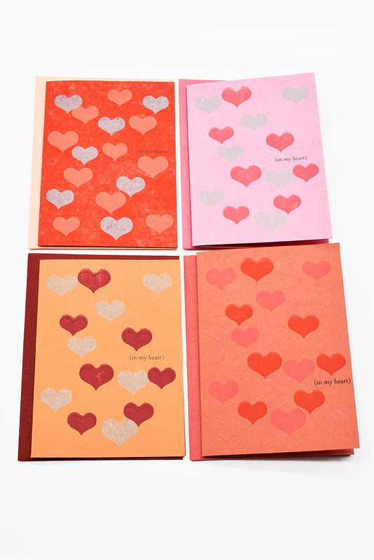 Love Exchange Heart Cards, Vintage Poetry, 4 Designs, 8 Cards, A6 each, with envelopes & insert
