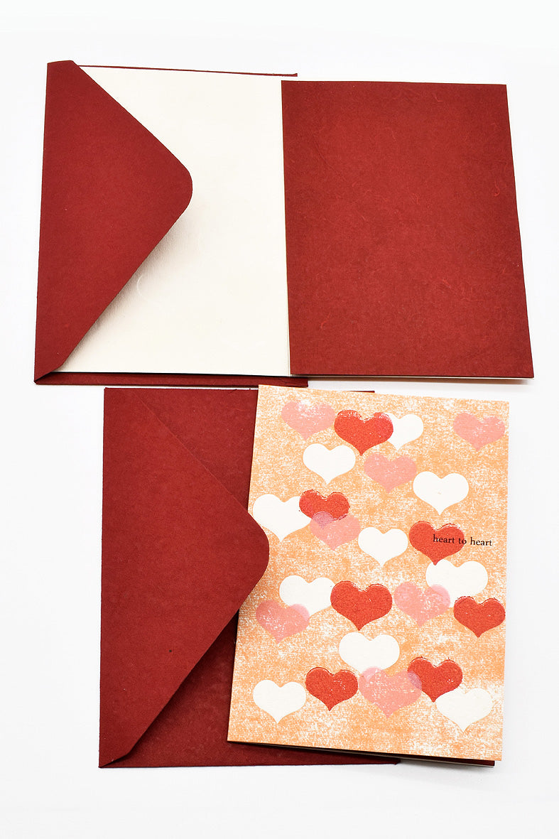 Love Exchange Heart Cards, Vintage Poetry, 4 Designs, 8 Cards, A6 each, with envelopes & insert