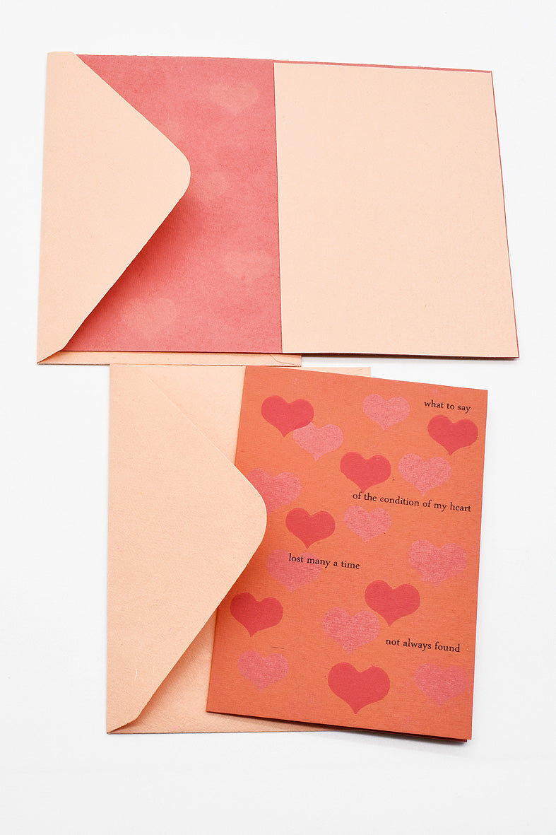 Red Love Song Heart Valentine's Day Gift Cards With Envelopes Online