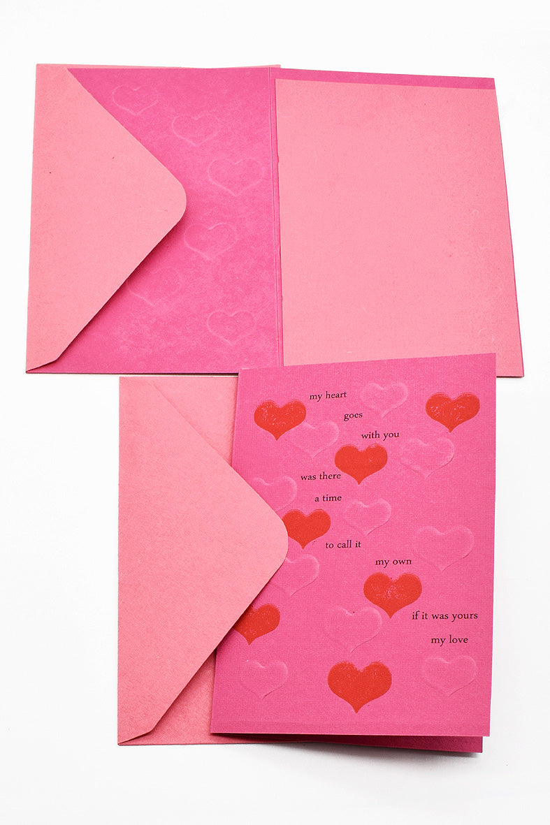 Red Love Song Heart Valentine's Day Gift Cards With Envelopes Online