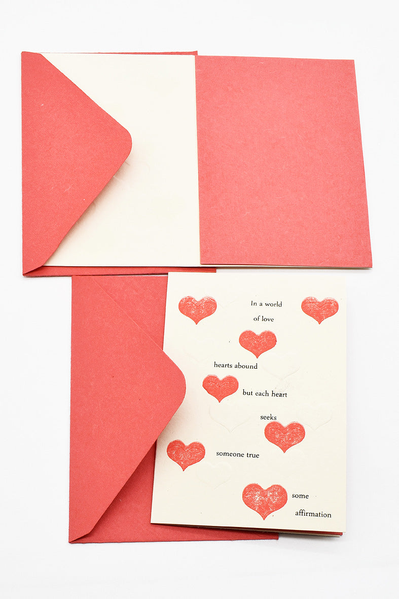 Love Song Heart Cards, Vintage Poetry, 4 Designs, 8 Cards, A6 each, with envelopes & insert