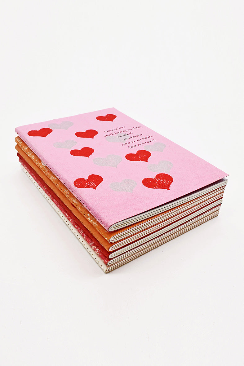 Love Shairi Heart Print A6 Blank Pages Journal Notebook Pair Online
