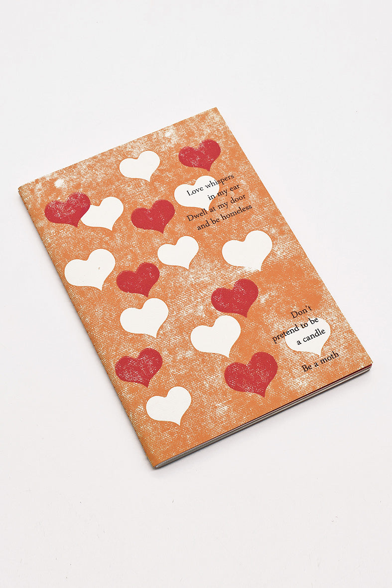 Love Shairi 6 Heart Print Soft Cover Notebooks, Vintage Poetry, A6 each