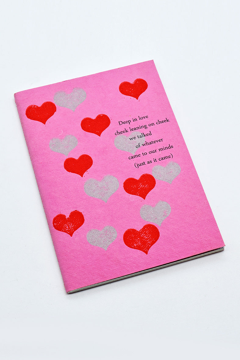 Love Shairi 6 Heart Print Soft Cover Notebooks, Vintage Poetry, A6 each
