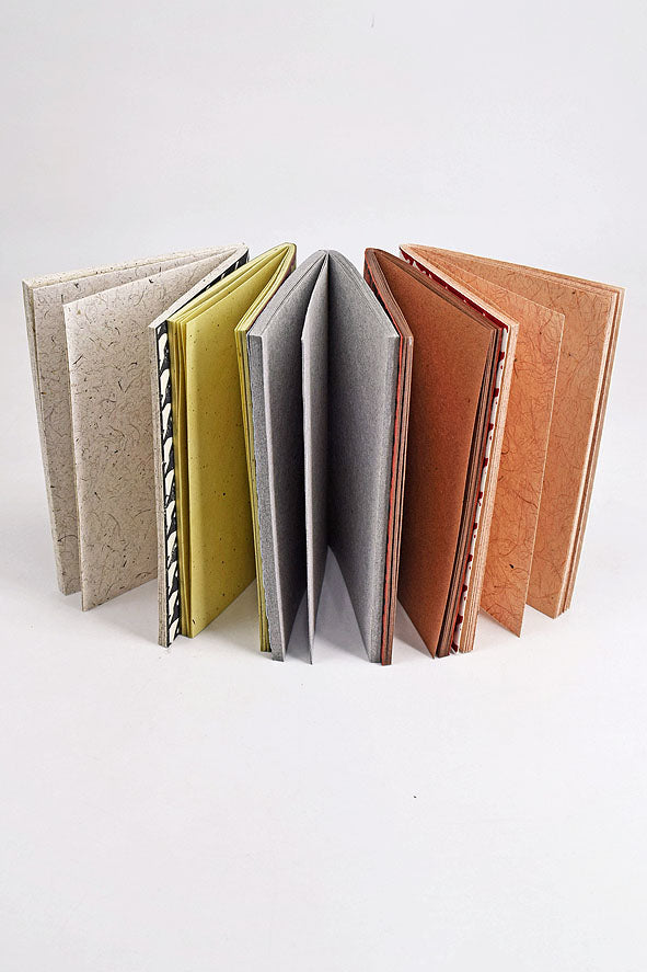 Multicolor Houndstooth Recycled Paper Small Notebooks Set Online