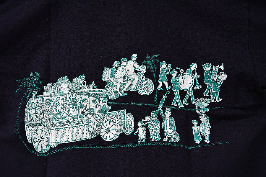 Goa Motorcycle Tourist Folk Drawing, Cities & Places Unisex T-Shirt