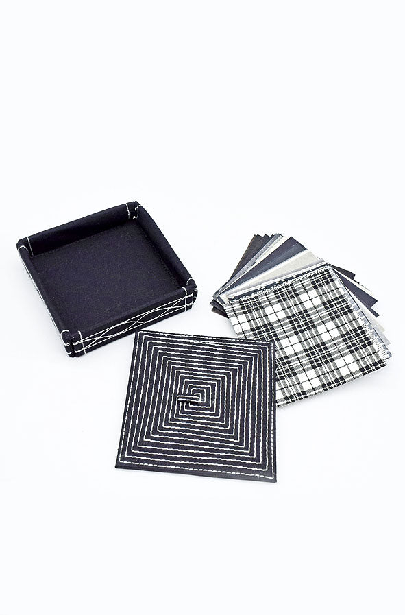 Assorted Black Handmade Paper Kits with Fabric Trays, Origami, Set of 30cm, 21cm, 15cm & 10cm