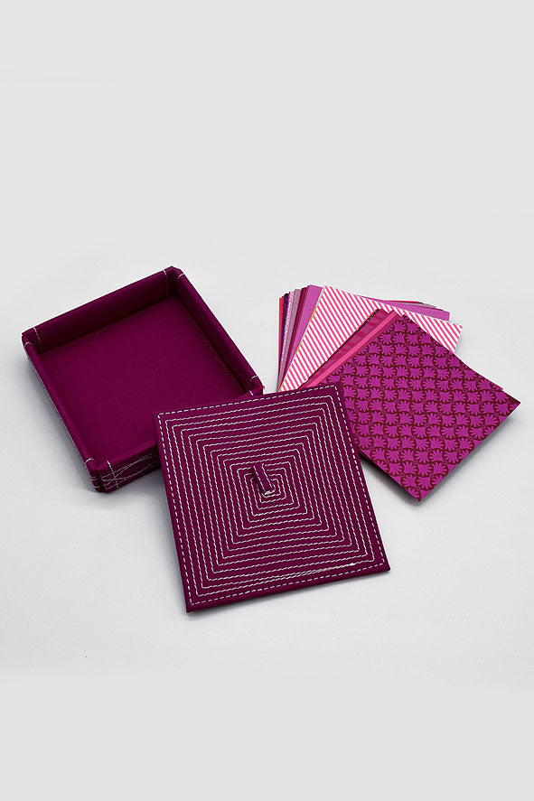 Assorted Pink Handmade Paper Kits with Fabric Trays, Origami, Set of 30cm, 21cm, 15cm & 10cm