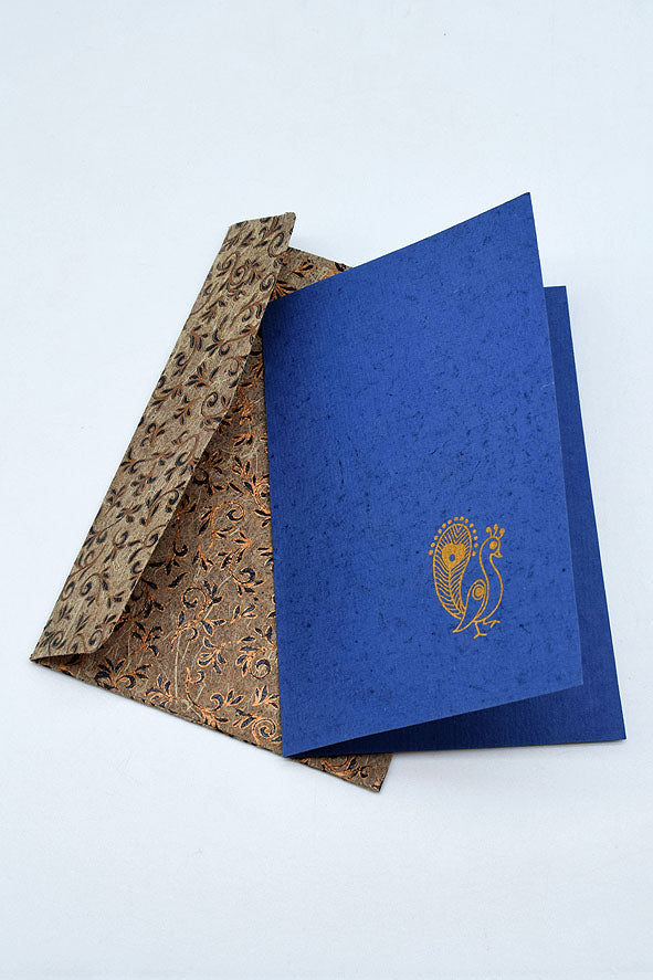 Peacock Cards with Printed Envelopes, Set of 6, 6x4