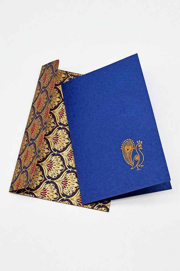 Peacock Cards with Printed Envelopes, Set of 6, 6x4