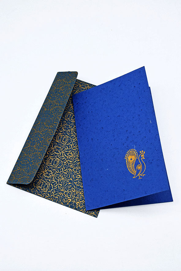 Peacock Cards with Printed Envelopes, Set of 6, 6x4
