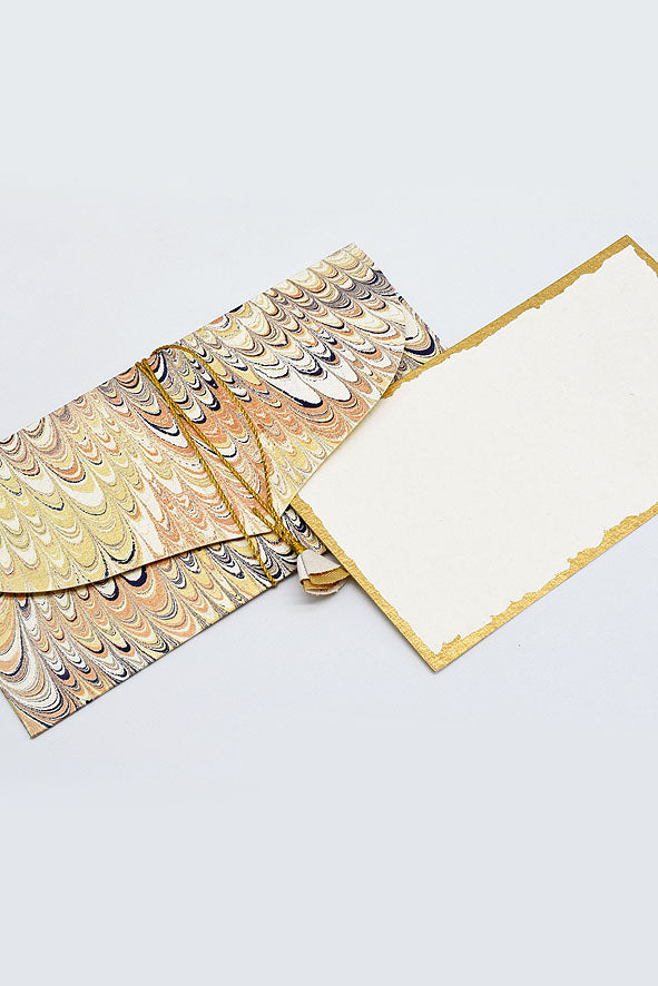 Marbling on Handmade paper Gift Envelope with Card Insert, Set of 4