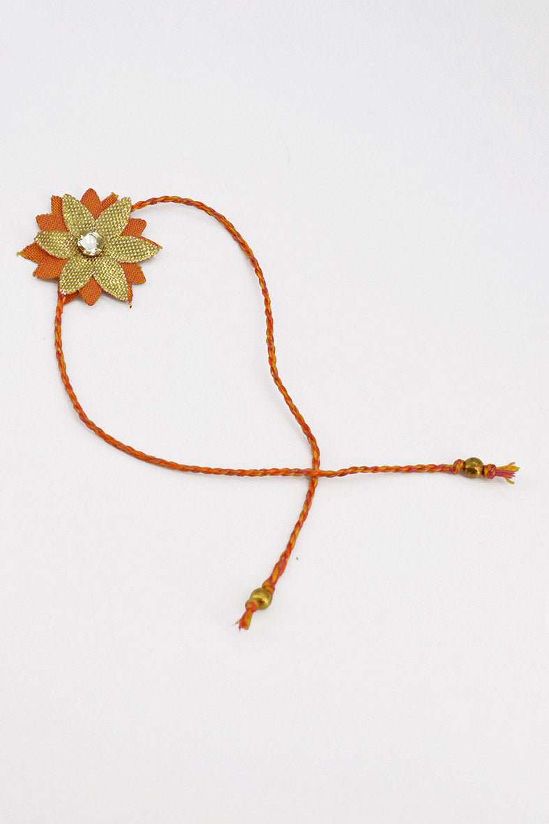 Trimmed Fabric Gota Flower Rakhi