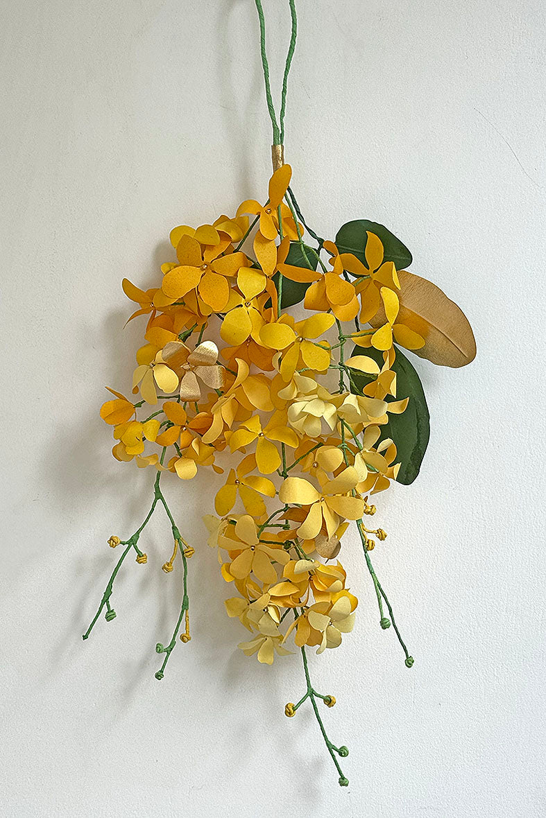 Amaltas Paper Flower & Leaf Festive Decoration, Yellow