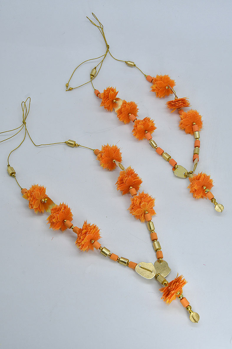 Fabric & Handmade Paper Beads Idol Garland, Set of 2, 12 inches