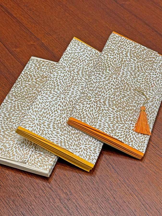 Rice Print Gift Envelopes with Cards, Set of 4, 8x4 each