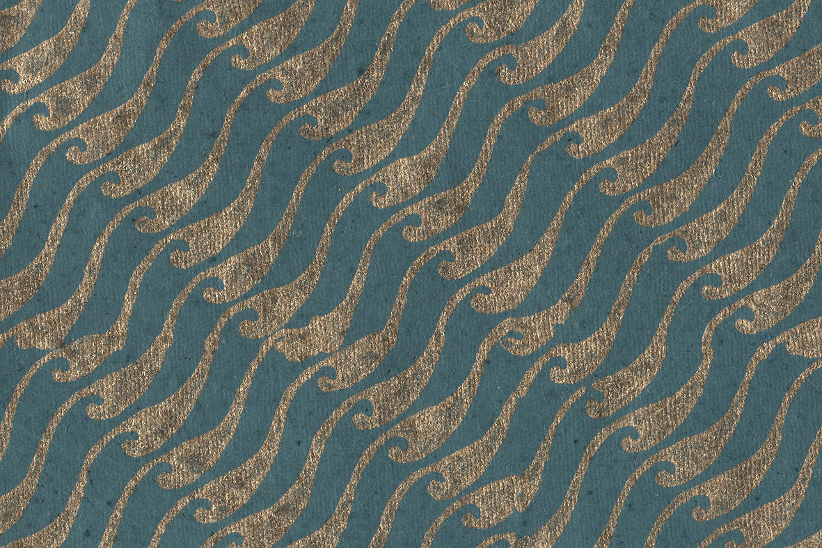 Waves Repeat Pattern Cotton Rag Handmade Paper