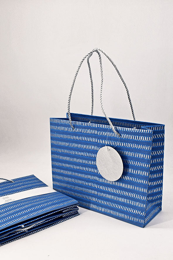 Eyes & Stripes Blue Gift Bags Escort, Set of 4