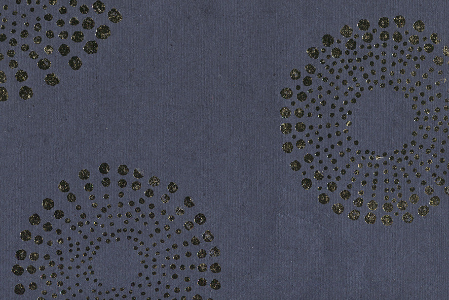 Dotted Concentrics: Gold Foil on Blue Japan Handmade Paper