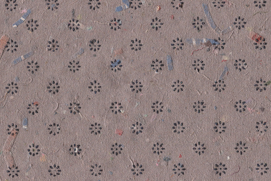 Floret Star Black on Brown Handmade Printed Paper Online