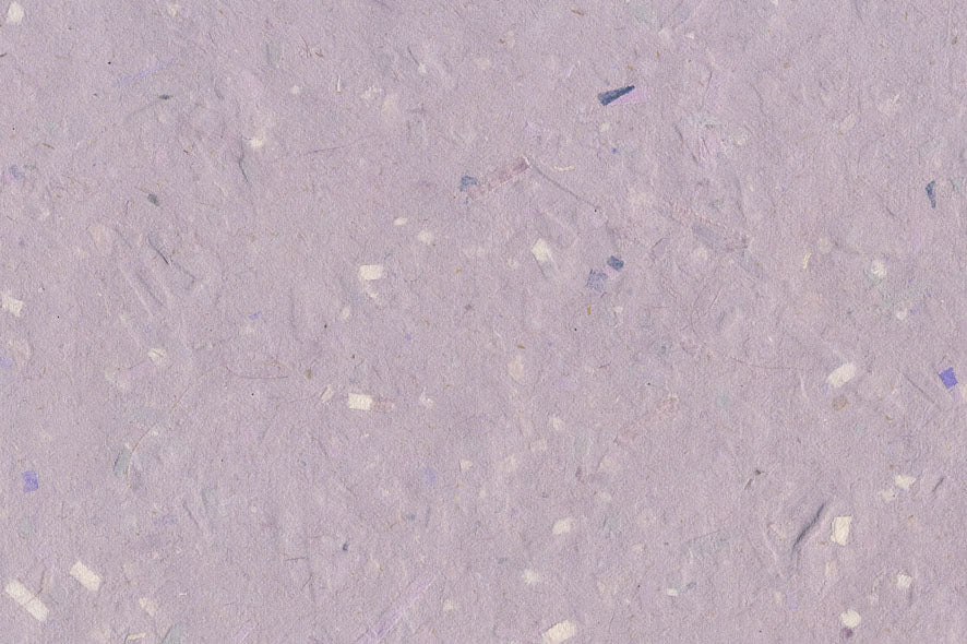 Mixed Purple Print Trims on Lavender Gray Banana Fibre Pulp Overlay Handmade Paper ~115gsm Set of 5 56x76cm each