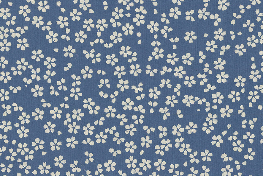 Scattered Blossoms: Assorted White on Primary Colours ~100gsm Printed Handmade Paper Set of 5 50x70cm each