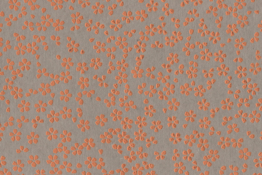 Scattered Blossoms: Assorted Colours on Neutrals ~100gsm Printed Handmade Paper Set of 5 50x70cm each