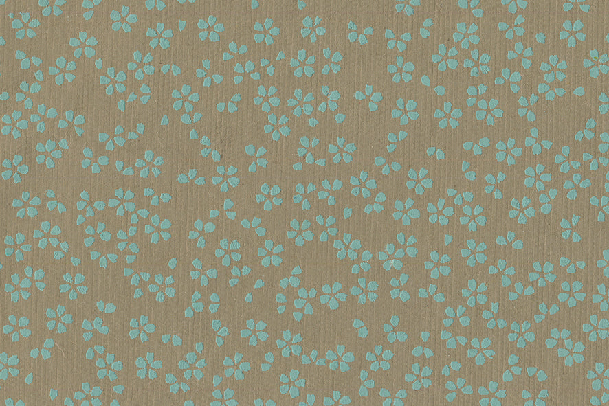 Scattered Blossoms: Assorted Colours on Neutrals ~100gsm Printed Handmade Paper Set of 5 50x70cm each