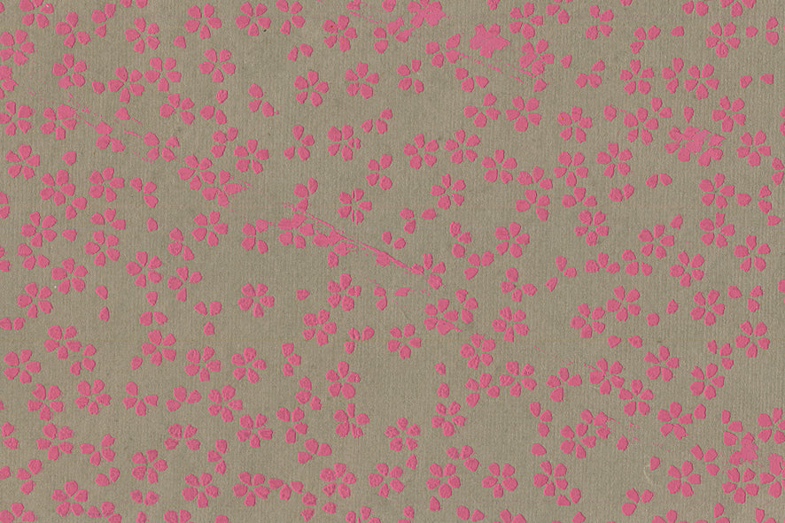 Scattered Blossoms: Assorted Colours on Neutrals ~100gsm Printed Handmade Paper Set of 5 50x70cm each