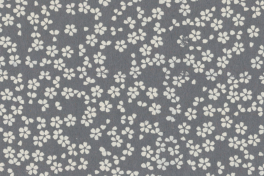 Scattered Blossoms: Assorted Gray Tones ~100gsm Printed Handmade Paper Set of 5 50x70cm each
