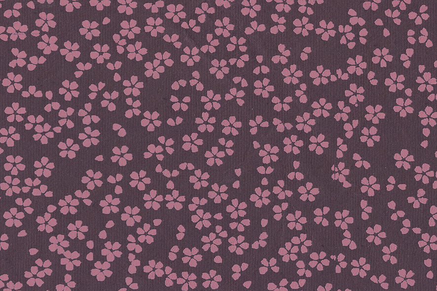 Scattered Blossoms: Assorted Orange Red & Pink Tones ~100gsm Printed Handmade Paper Set of 5 50x70cm each