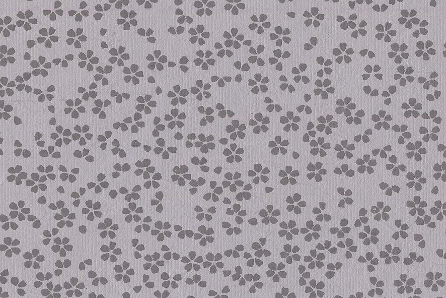 Scattered Blossoms: Assorted Gray Tones ~100gsm Printed Handmade Paper Set of 5 50x70cm each
