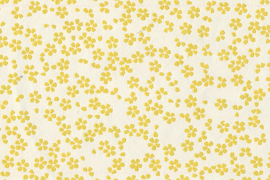 Scattered Blossoms: Assorted Colours on Neutrals ~100gsm Printed Handmade Paper Set of 5 50x70cm each
