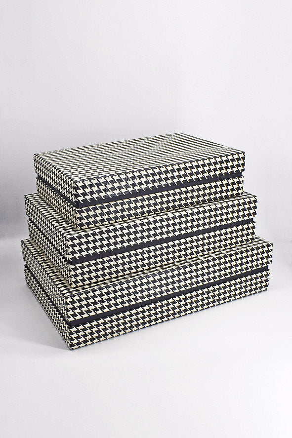 Small Houndstooth Rectangular Inset Gift Box
