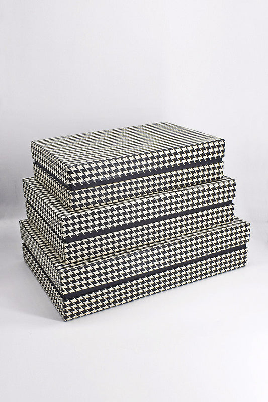 Small Houndstooth Rectangular Inset Gift Box