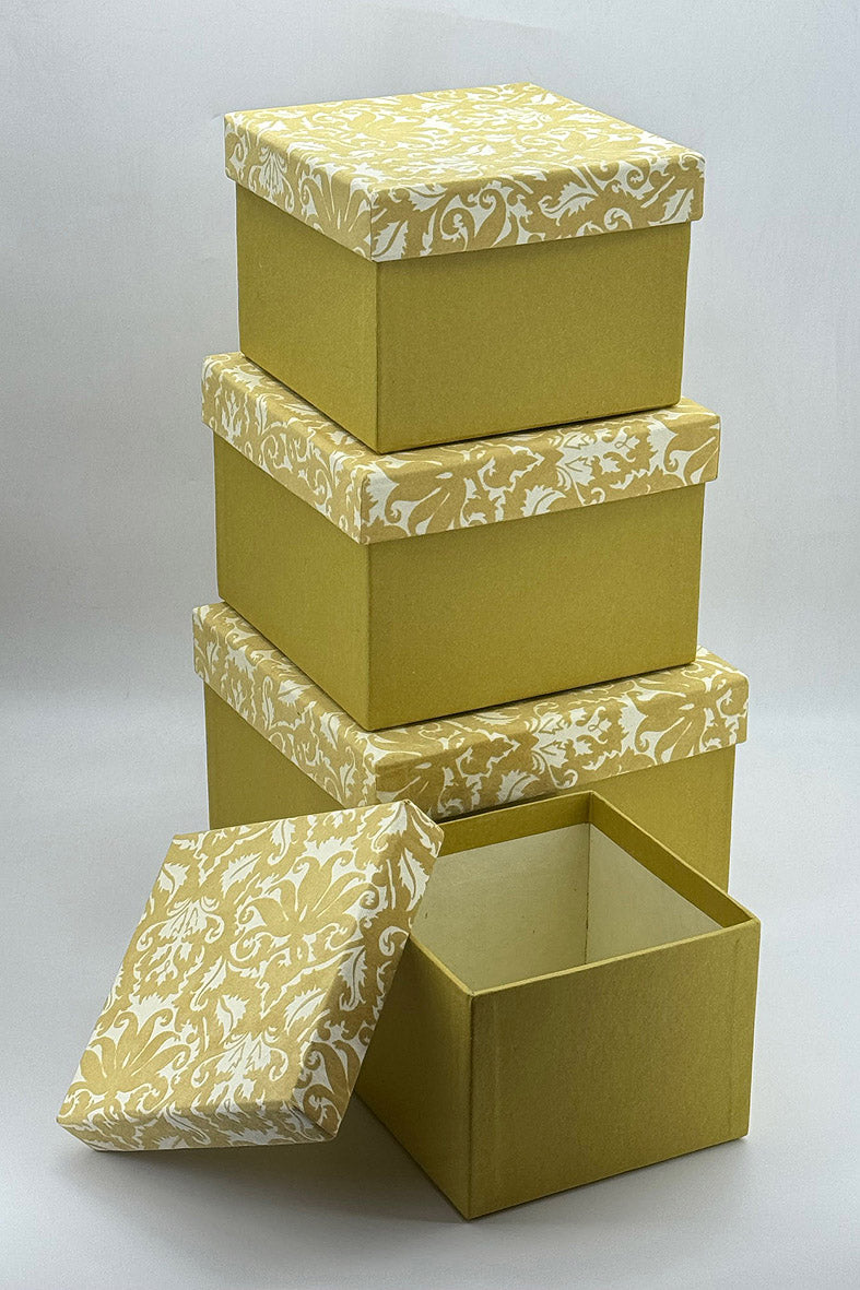 Velvet Damask Square Gift Box