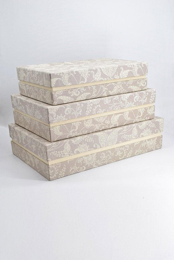 Ornamental Wallpaper Pattern Rectangular Inset Box