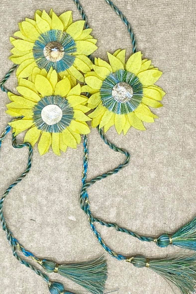 Sunflower Soft Silk Tassel Rakhi Online