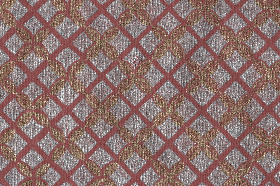 Diamond Lattice Print Cotton Rag Handmade Paper