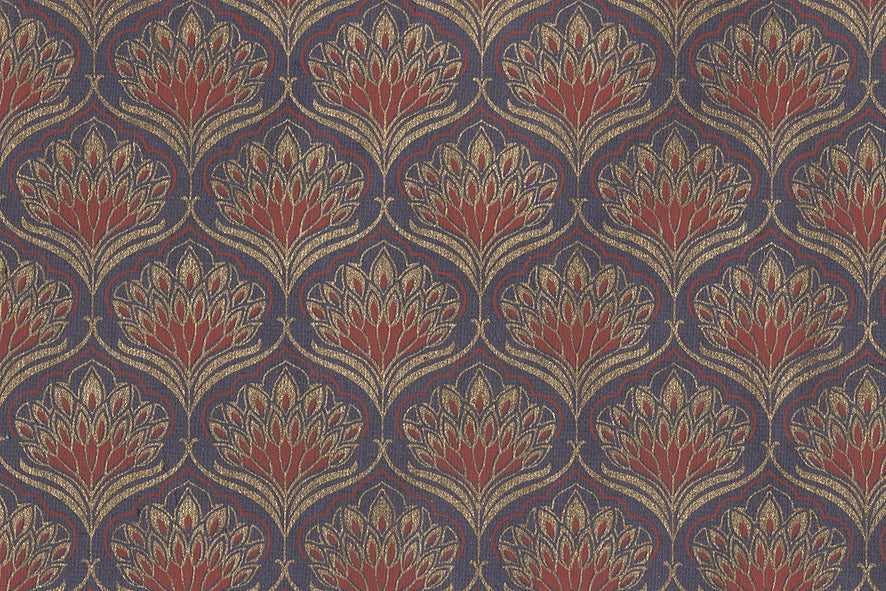 Flower Grid: Gold & Red on Black Purple Handmade Paper ~100gsm Set of 5 50X70cm each