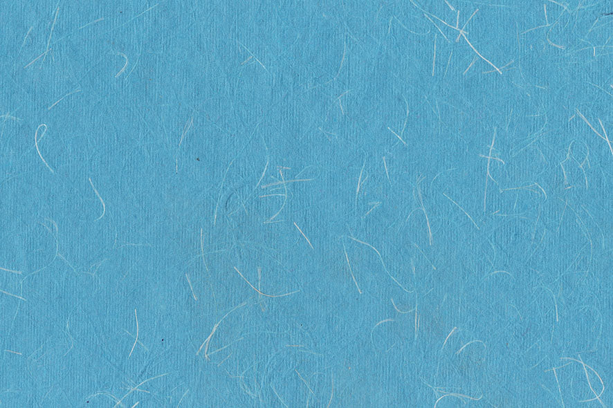 Phirozi Blue with White Silk Fibre Handmade Paper ~90gsm Set of 5 56x76cm each
