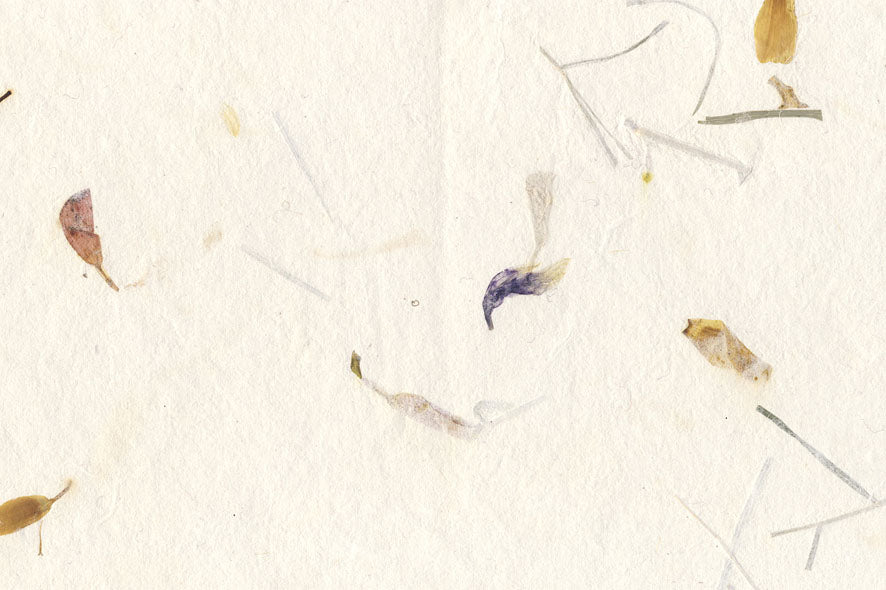 White with Mixed Flowers Handmade Paper ~110gsm Set of 5 56x76cm each