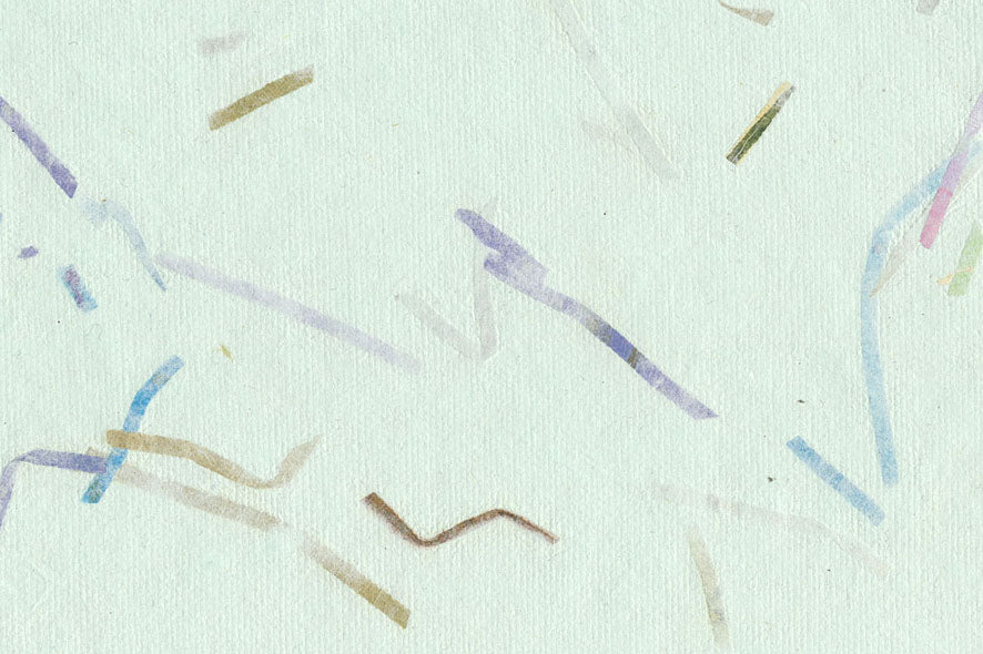 Pale Aqua with Green Phirozi & Natural Mixed Strips Handmade Paper ~115gsm Set of 5 56x76cm each
