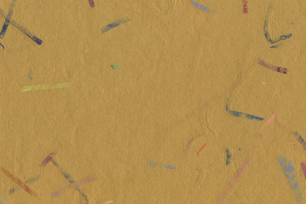 Yellow with Blue Red Green Mixed Strips Handmade Paper