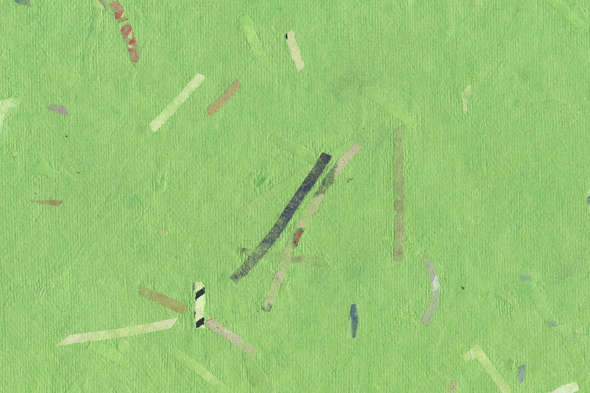 Green with Mixed Strips Handmade Paper