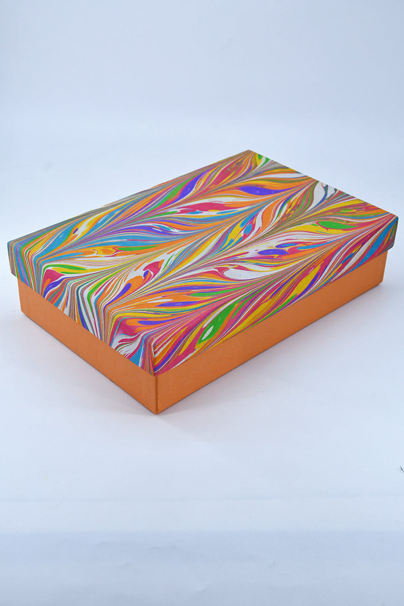 Marbling Holi Colour Linear Waves Rectangular Gift Box
