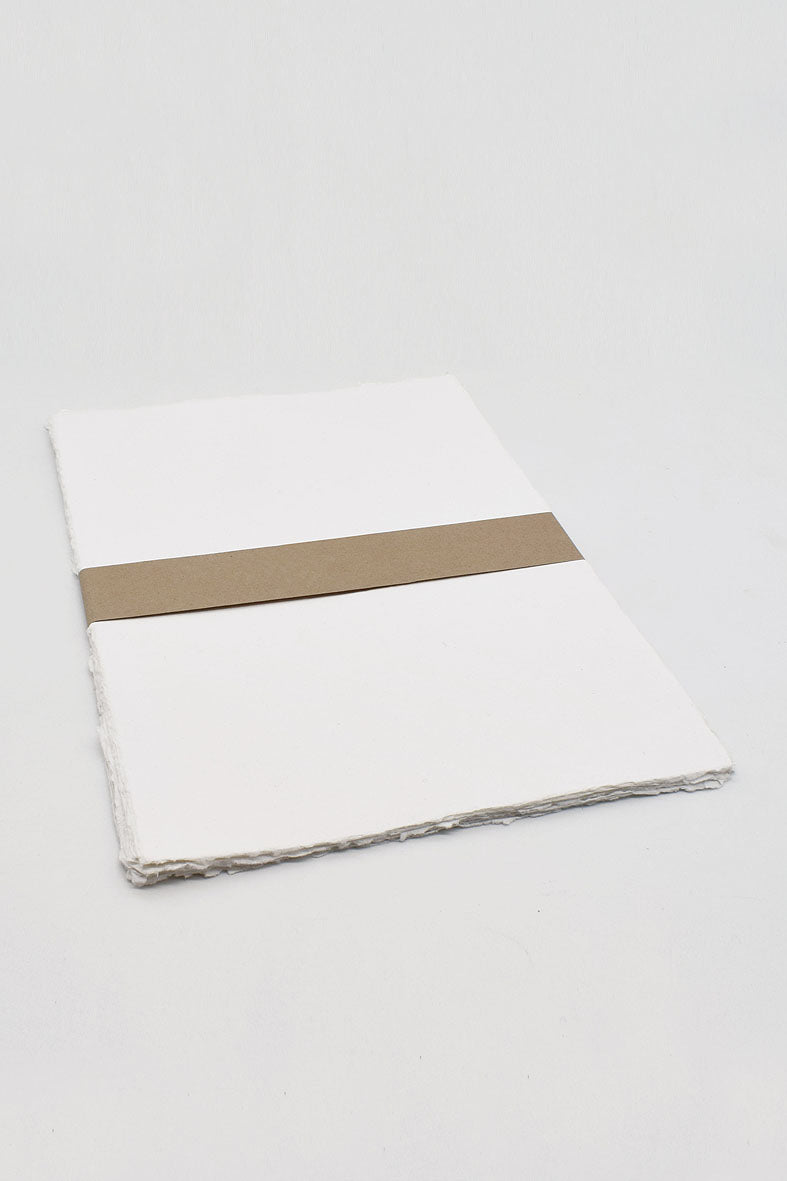 Ultra White Deckle Edged Cotton Rag Handmade Paper Online
