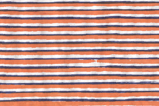 Stripes & Underscore: Orange & Navy on White Handmade Paper ~100gsm Set of 5 56x76cm each